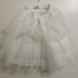 White Layered Tulle Skirt slip girls size small